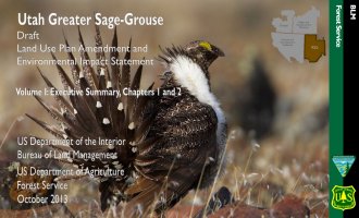 Cover page for the Utah Greater Sage-Grouse Draft Environment Impact Statement