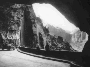 In the early days of Zion Tunnel, drivers could park at vast