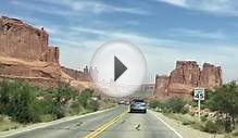 Driving through Arches National Park near Moab, Utah. Part 1